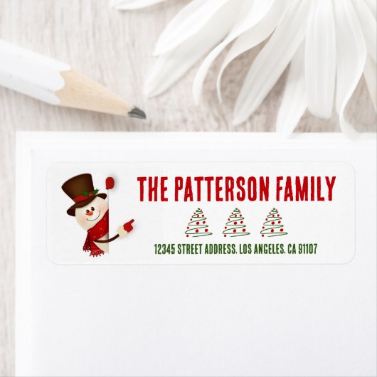 Weihnachts-Snowman-Rücksendeadresse (Insitu)