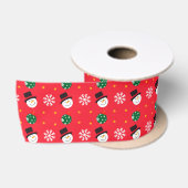 Weihnachts-Snowman-Schneeflocken Satinband (Spule)