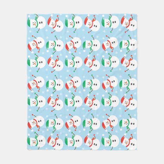 Weihnachts Snowman Snowflake Muster Fleecedecke (Vorderseite)