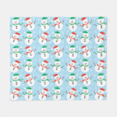 Weihnachts Snowman Snowflake Muster Fleecedecke (Vorderseite (Horizontal))