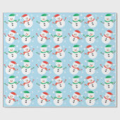 Weihnachts Snowman Snowflake Muster Geschenkpapier (Flach)