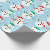 Weihnachts Snowman Snowflake Muster Geschenkpapier (Ecke)