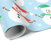 Weihnachts Snowman Snowflake Muster Geschenkpapier (Rolleneckpunkt)