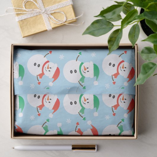 Weihnachts Snowman Snowflake Muster Seidenpapier (Geschenk)