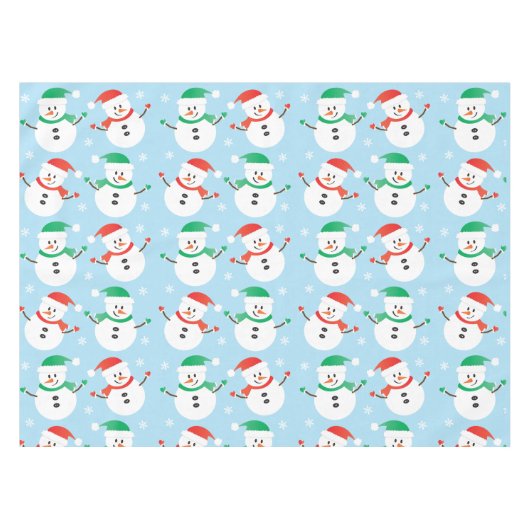 Weihnachts Snowman Snowflake Muster Tischdecke (Vorderseite (Horizontal))