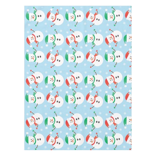 Weihnachts Snowman Snowflake Muster Tischdecke (Vorderseite)