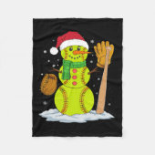 Weihnachts-Snowman Softball Pitcher Boys Kinder Te Fleecedecke (Vorderseite)