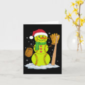 Weihnachts-Snowman Softball Pitcher Boys Kinder Te Karte (Gelbe Blume)
