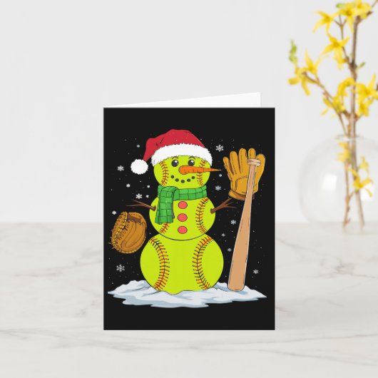 Weihnachts-Snowman Softball Pitcher Boys Kinder Te Karte (Gelbe Blume)