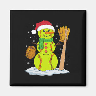 Weihnachts-Snowman Softball Pitcher Boys Kinder Te Magnet
