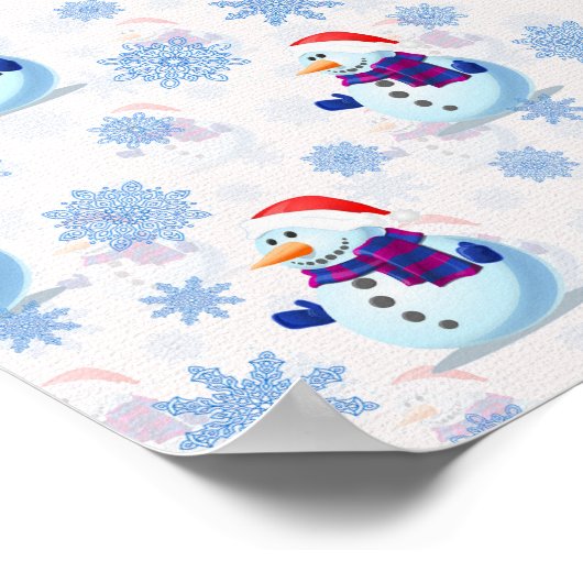 Weihnachts Snowman Surface Pattern Download Poster (Ecke)