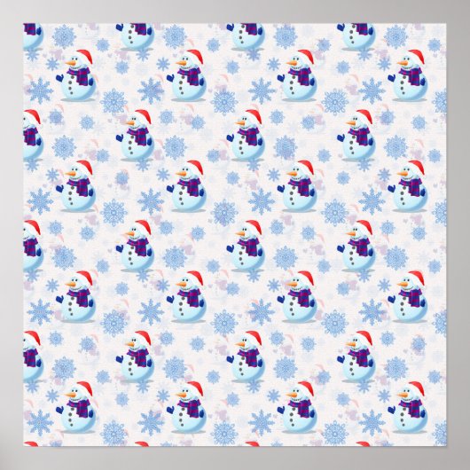Weihnachts Snowman Surface Pattern Download Poster (Vorne)