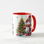 Weihnachts-Snowman-Tasse Tasse (VorderseiteRechts)