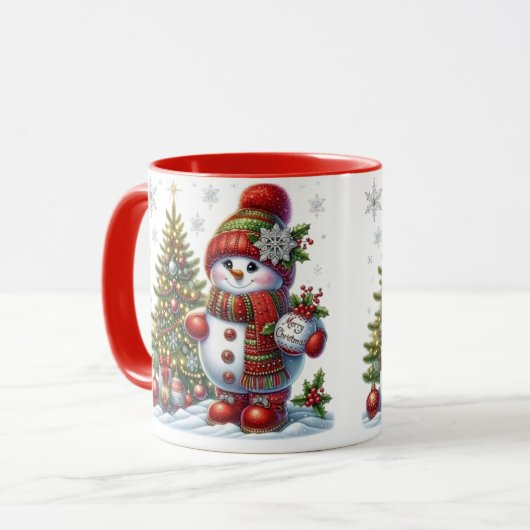 Weihnachts-Snowman-Tasse Tasse (Vorderseite Links)