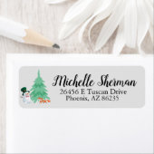 Weihnachts-Snowman-Tree Personalisierte Rücksendea (Insitu)