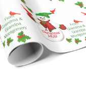 Weihnachts-Snowman-Umarmung aus Oma und Opa Geschenkpapier (Rolleneckpunkt)