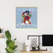 Weihnachts-Snowman-Urlaubsposter Poster (Heimbüro)