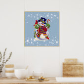 Weihnachts-Snowman-Urlaubsposter Poster (Küche)