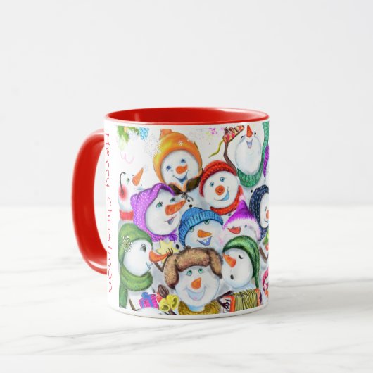 Weihnachts-Snowmans-Tasse Tasse (Vorderseite Links)