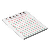 Weihnachts-Snowmen-Einkaufsliste personalisieren Notizblock (angewinkelt)