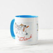Weihnachts-Snowmen-Ringer-Tasse Tasse (Vorderseite Links)