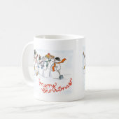 Weihnachts-Snowmen-Ringer-Tasse Tasse (Vorderseite Links)