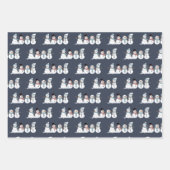 Weihnachts-Snowmen Row Xmas Winterurlaubssaison Geschenkpapier Set (Vorderseite)