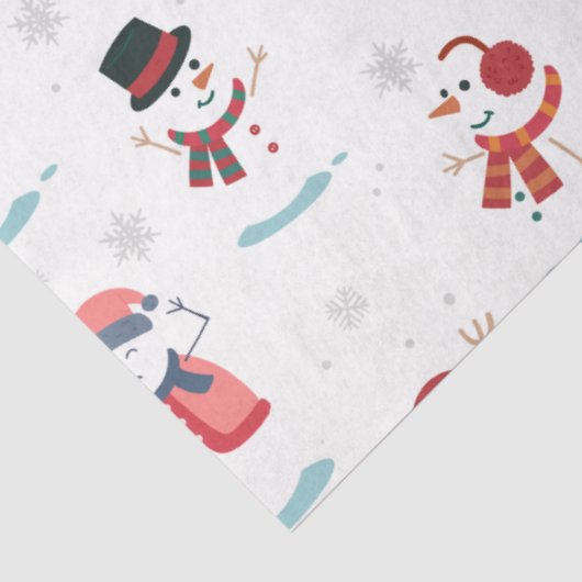 Weihnachts Snowmen Snowman Pattern Seidenpapier (Ausschnitt)