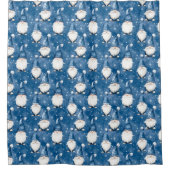 Weihnachts-Snowy Blue Duschvorhang (Vorderseite)