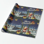 Weihnachts Snowy Express Retro-Umschlagpapier Geschenkpapier (Ungerollt)