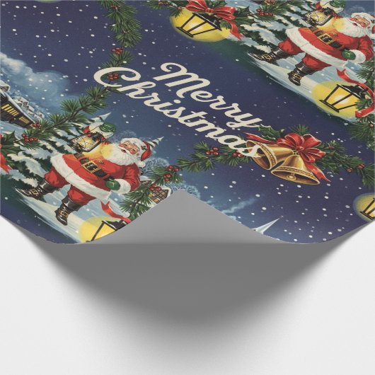 Weihnachts Snowy Express Retro-Umschlagpapier Geschenkpapier (Ecke)