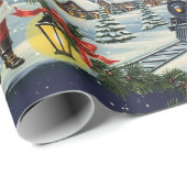 Weihnachts Snowy Express Retro-Umschlagpapier Geschenkpapier (Rolleneckpunkt)