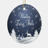 Weihnachts-Snowy Fairy Tale Fantasy Forest Keramik Ornament (Links)
