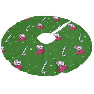 Weihnachts-Snuggle-Westies-Baumrock Leinenimitat Weihnachtsbaumdecke