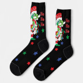 Weihnachts Socken TySantaSaurus Rex (Linkes Detail)