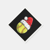 Weihnachts Softball Ball Weihnachtsmannmütze Xmas  Serviette (Ecke)