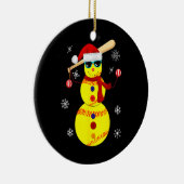 Weihnachts Softball Bat Snowman Santa Snowflake Keramik Ornament (Rechts)