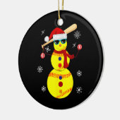 Weihnachts Softball Bat Snowman Santa Snowflake Keramik Ornament (Links)