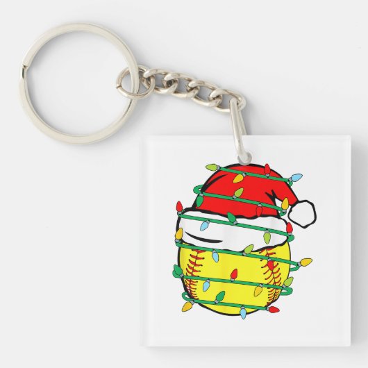 Weihnachts-Softball Schlüsselanhänger (Vorderseite)
