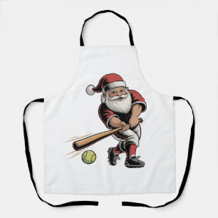 Weihnachts-Softball spielen Weihnachtsmann Sport Schürze