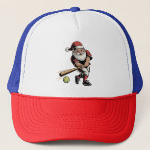 Weihnachts-Softball spielen Weihnachtsmann Sport Truckerkappe