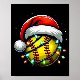 Weihnachts-Softball Xmas Santa Softball Liebhaber  Poster
