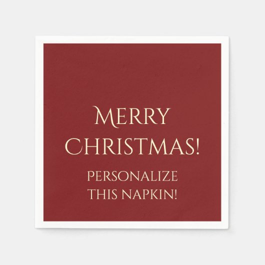 Weihnachts Solid 02-Rot-PAPER PARTY NAPKINS Serviette (Vorderseite)