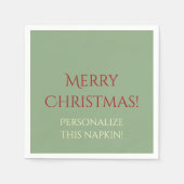 Weihnachts Solid 05-Green-PAPER PARTY NAPKINS Serviette (Vorderseite)