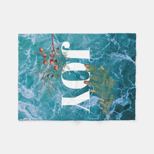 Weihnachts Sommer Ocean Beach Freude Fleecedecke (Vorderseite (Horizontal))