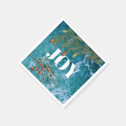 Weihnachts Sommer Ocean Beach Freude Serviette (Ecke)