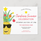 Weihnachts Sommer Party Ananas Einladung Flyer (Vorne)