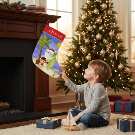 Weihnachts Sommer Santa Beach Surfen Personalisier Kleiner Weihnachtsstrumpf