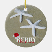 Weihnachts Sommer Starfish Beach Xmas Keramik Ornament (Hinten)
