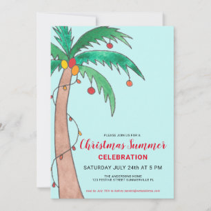 Weihnachts-Sommerfeier Palmenbaum-Party Einladung